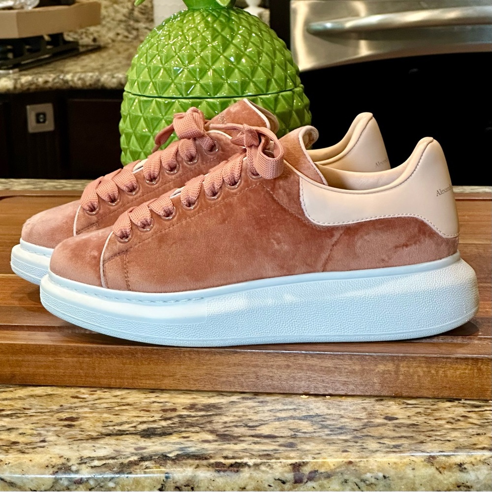 Alexander McQueen Larry Blush Velvet and Leather
